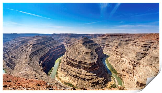 Great Goosenecks Rock Formation San Juan River Mexican Hat Utah Print by William Perry