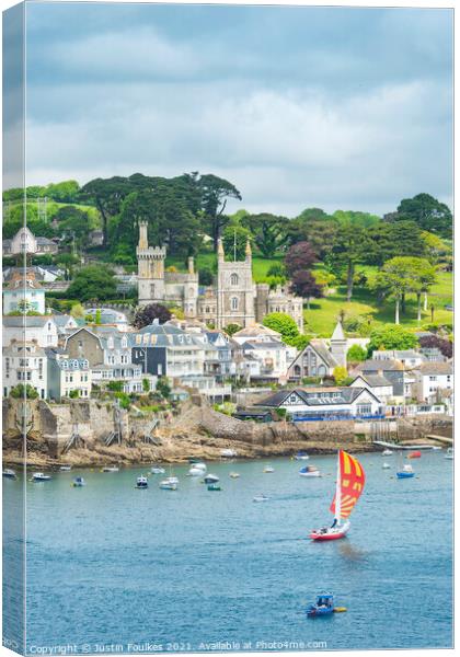 Fowey, Cornwall  Canvas Print by Justin Foulkes