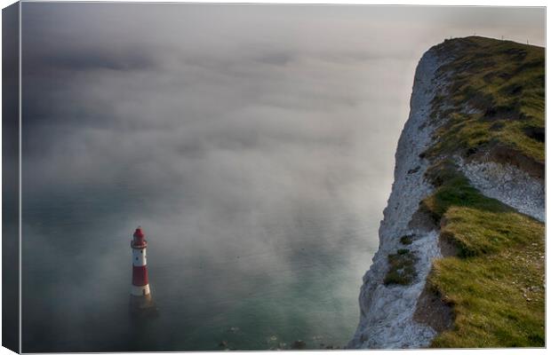Misty Beachy Head Lighthouse Canvas Print by Phil Clements