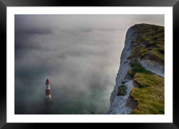 Misty Beachy Head Lighthouse Framed Mounted Print by Phil Clements