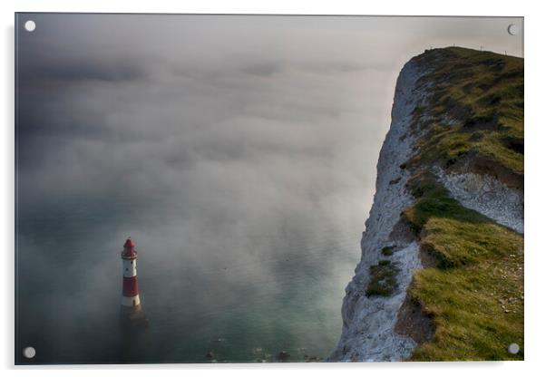Misty Beachy Head Lighthouse Acrylic by Phil Clements