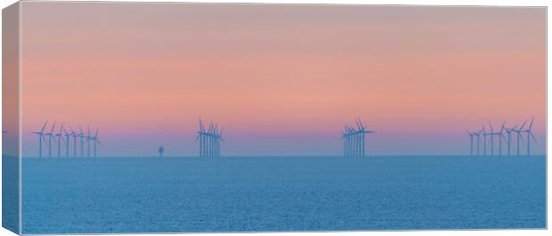 Sheringham Shoal offshore windfarm Canvas Print by Andrew Sharpe