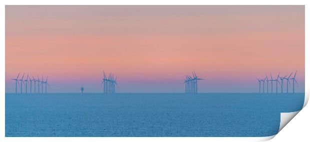 Sheringham Shoal offshore windfarm Print by Andrew Sharpe