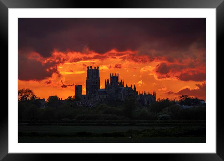 Illuminated Glory of Ely Cathedral Framed Mounted Print by Andrew Sharpe