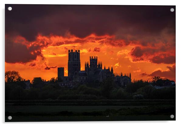 Illuminated Glory of Ely Cathedral Acrylic by Andrew Sharpe