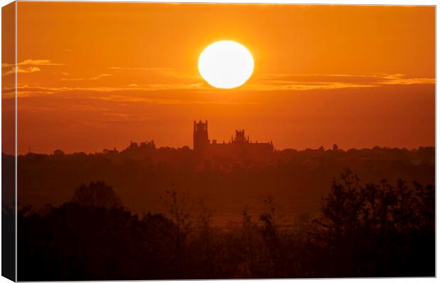 Sunrise over Ely Cathedral, 18th May 2021 Canvas Print by Andrew Sharpe