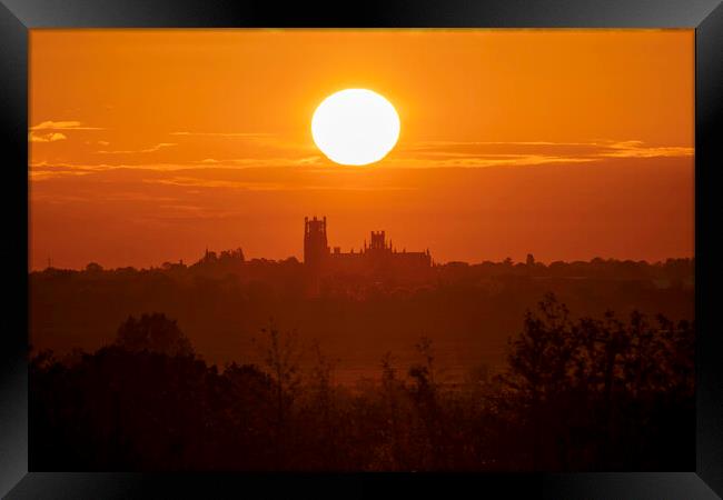 Sunrise over Ely Cathedral, 18th May 2021 Framed Print by Andrew Sharpe