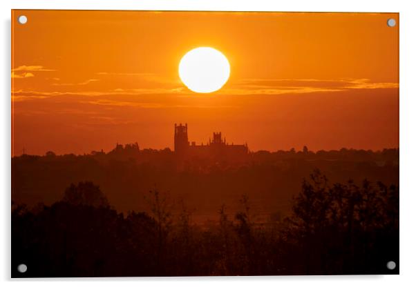 Sunrise over Ely Cathedral, 18th May 2021 Acrylic by Andrew Sharpe