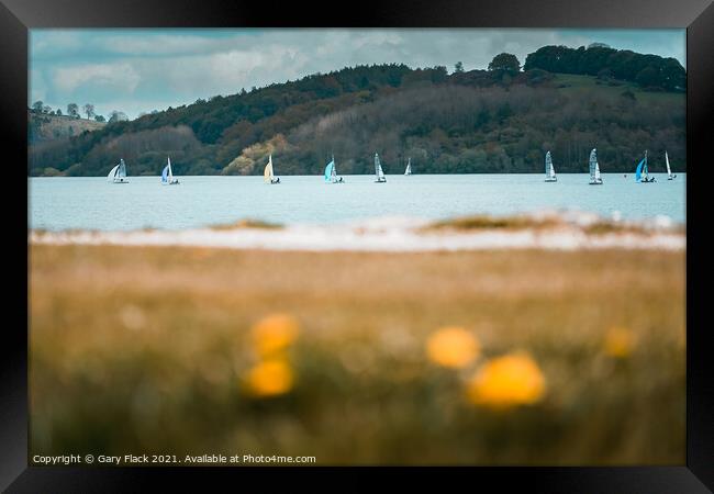 Sail boats at Carsington Waters in the Peak District Framed Print by That Foto