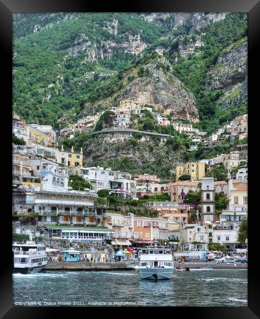 Positano the Amalfi coast Italy Framed Print by Diana Mower