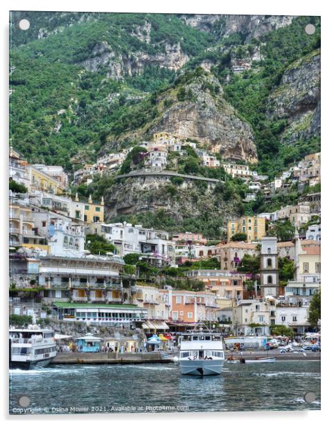 Positano the Amalfi coast Italy Acrylic by Diana Mower