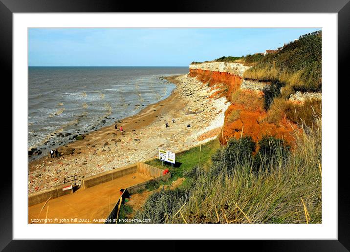 Coast erosion at Hunstanton in Norfolk. Framed Mounted Print by john hill