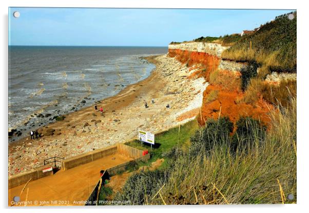 Coast erosion at Hunstanton in Norfolk. Acrylic by john hill