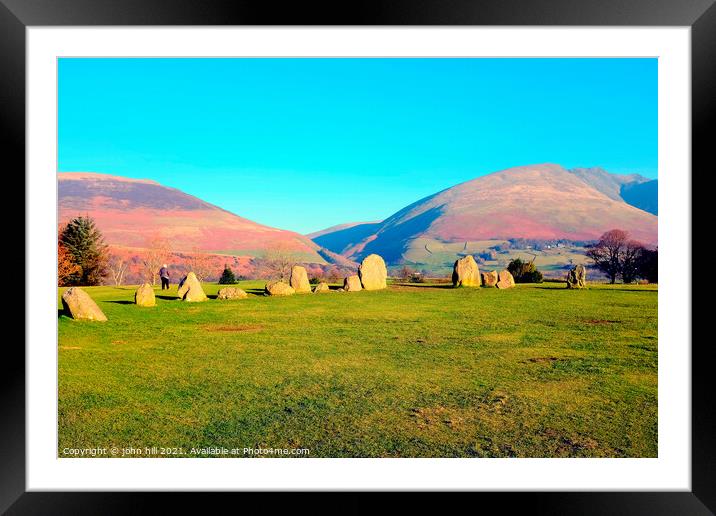 Castlerigg Stone Circle. Framed Mounted Print by john hill