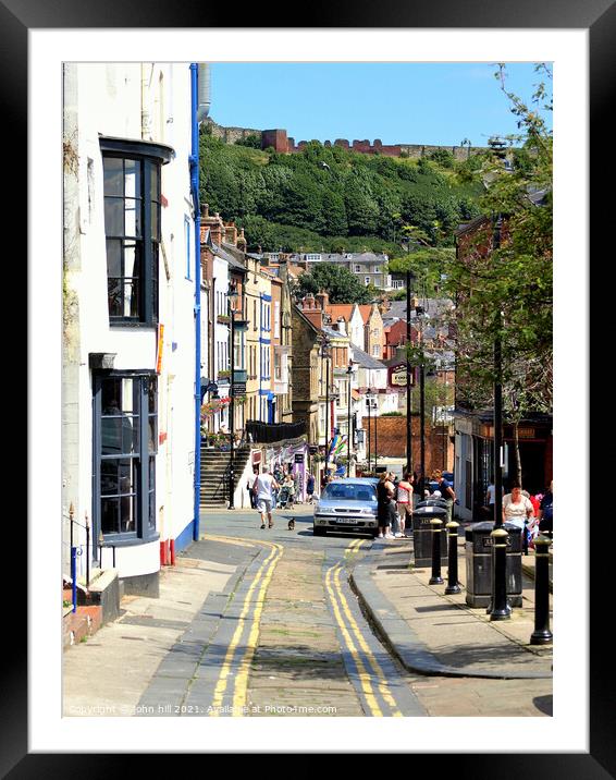Merchant's row at Scarborough in Yorkshire, UK. Framed Mounted Print by john hill