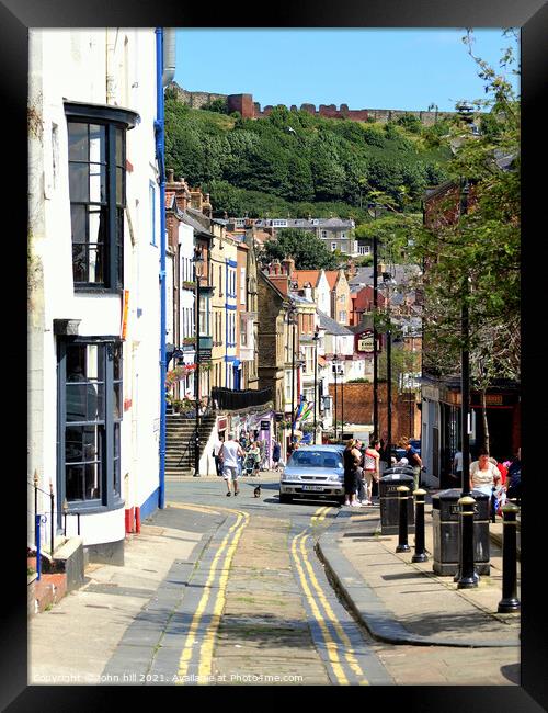 Merchant's row at Scarborough in Yorkshire, UK. Framed Print by john hill