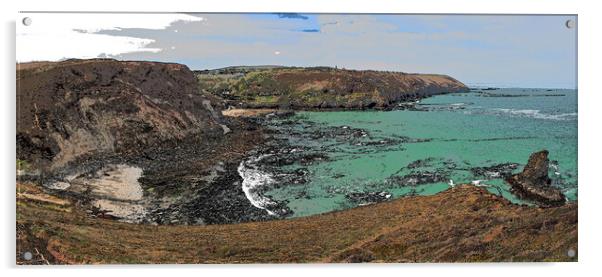 Cornwall sea and coast artistic panorama Acrylic by mark humpage
