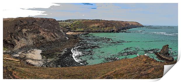 Cornwall sea and coast artistic panorama Print by mark humpage
