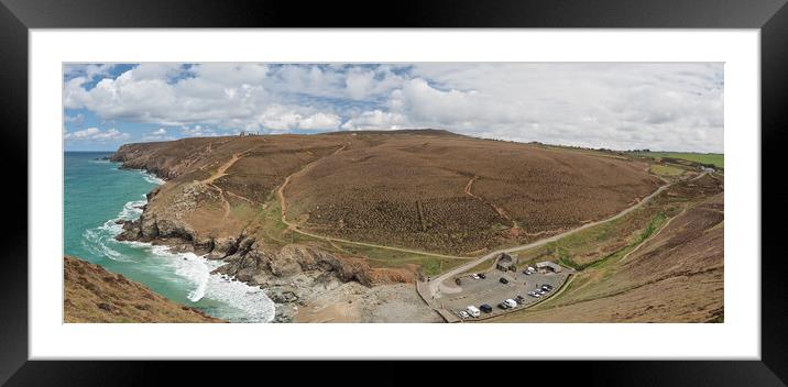 Cornwall sea and coast panorama Framed Mounted Print by mark humpage