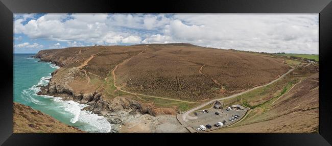 Cornwall sea and coast panorama Framed Print by mark humpage