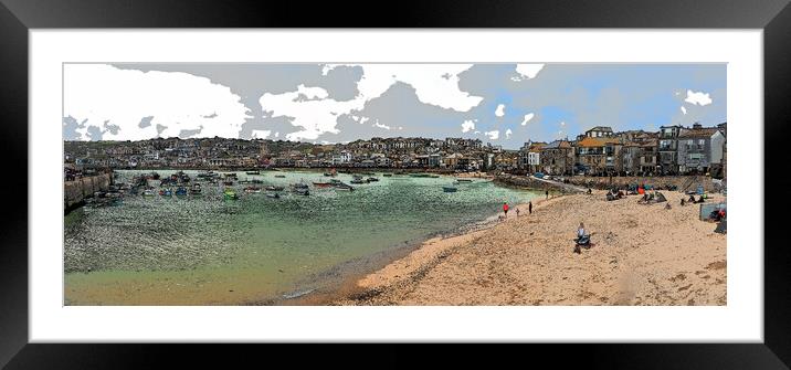 St Ives beach artistic Framed Mounted Print by mark humpage