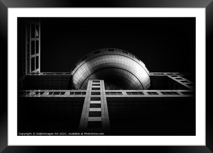 Modern architecture in Tokyo, Japan. Fuji TV build Framed Mounted Print by Delphimages Art