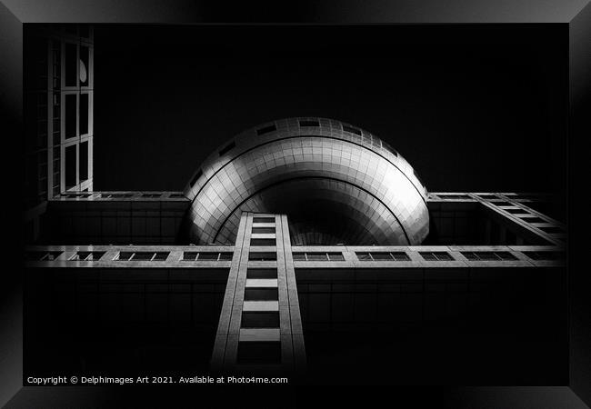 Modern architecture in Tokyo, Japan. Fuji TV build Framed Print by Delphimages Art