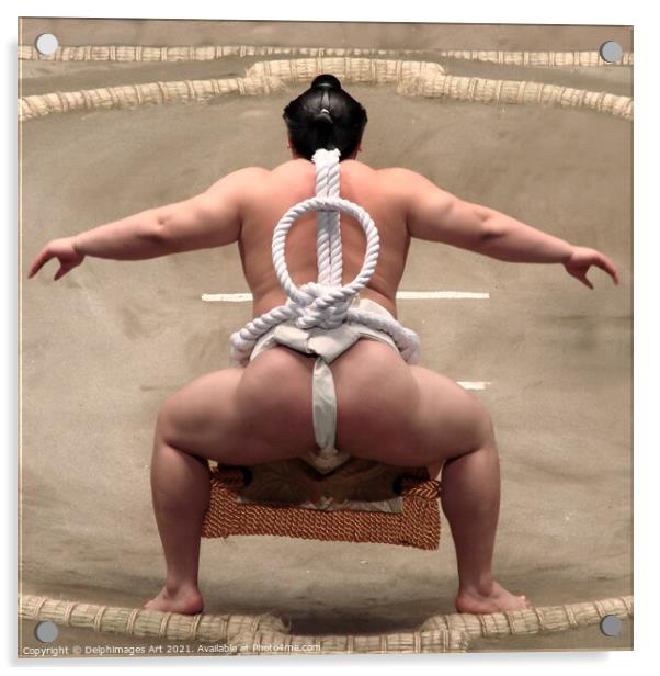 Yokozuna sumo wrestler  in Tokyo Japan Acrylic by Delphimages Art