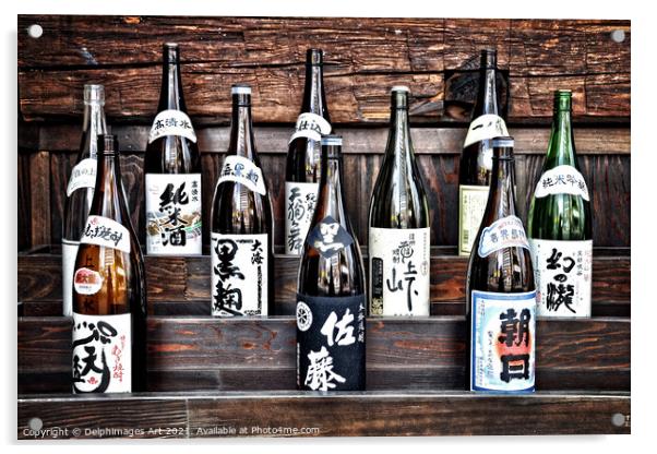 Choice of sake collection of japanese sake bottles Acrylic by Delphimages Art