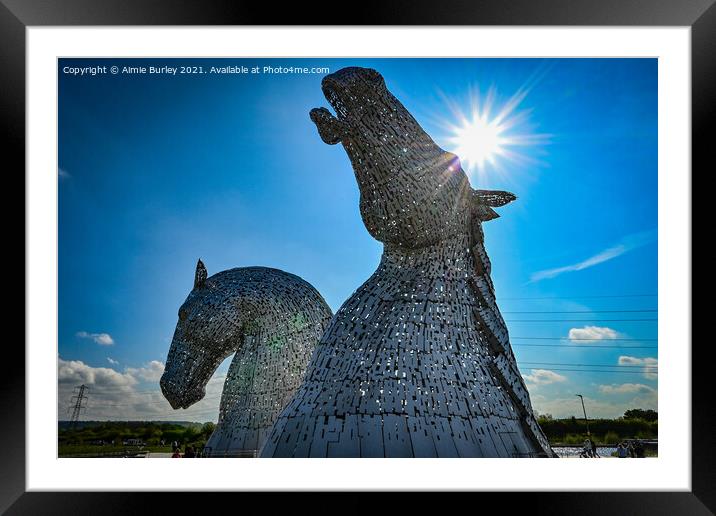 The Kelpies Framed Mounted Print by Aimie Burley