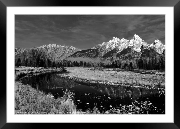Snow Capped Peaks Framed Mounted Print by Wall Art by Craig Cusins