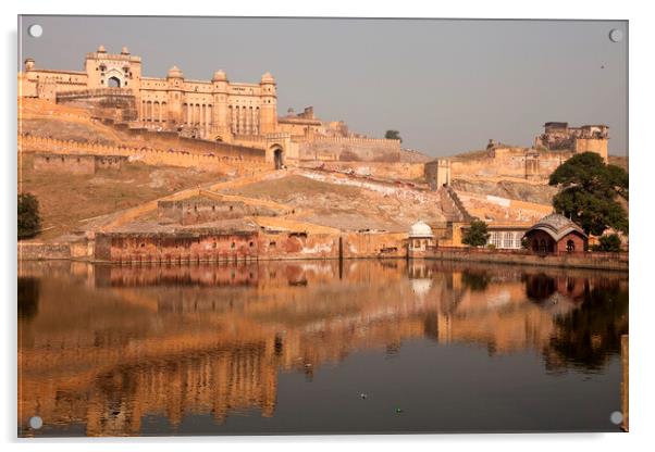 Amber Fort Jaipur Acrylic by peter schickert