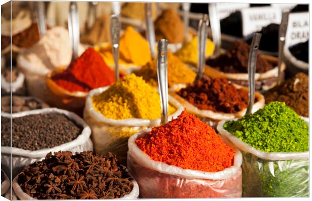 colourful spices Canvas Print by peter schickert