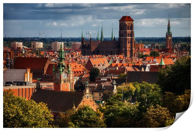 Old Town of Gdansk in Poland Print by Artur Bogacki
