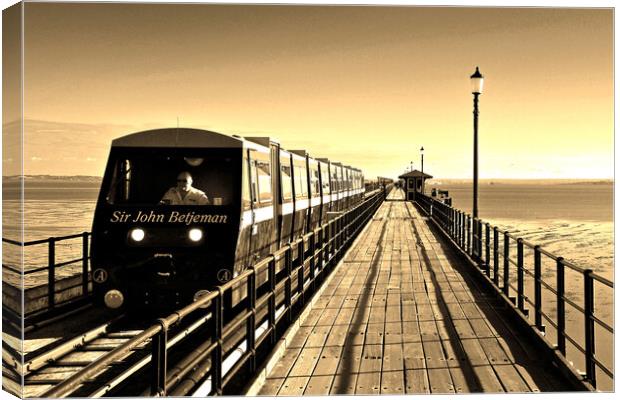 Train Southend on Sea Pier Essex England Canvas Print by Andy Evans Photos