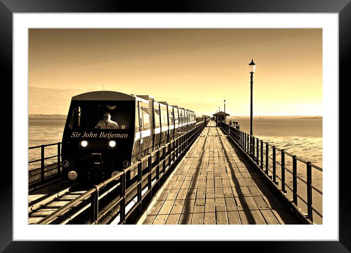Train Southend on Sea Pier Essex England Framed Mounted Print by Andy Evans Photos