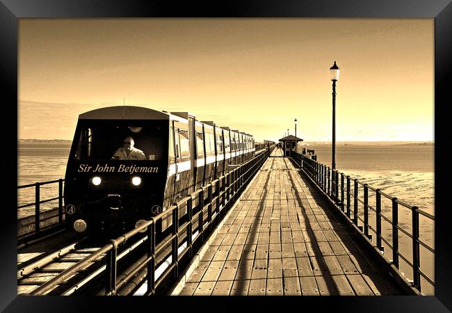 Train Southend on Sea Pier Essex England Framed Print by Andy Evans Photos