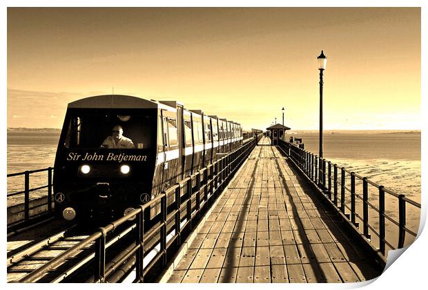Train Southend on Sea Pier Essex England Print by Andy Evans Photos