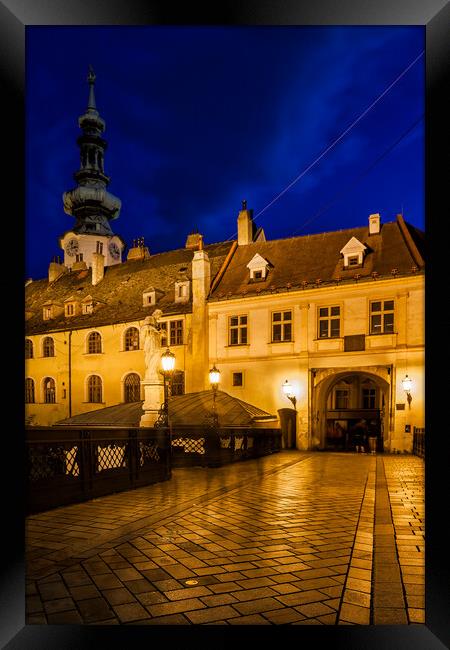 Old Town of Bratislava at Night Framed Print by Artur Bogacki