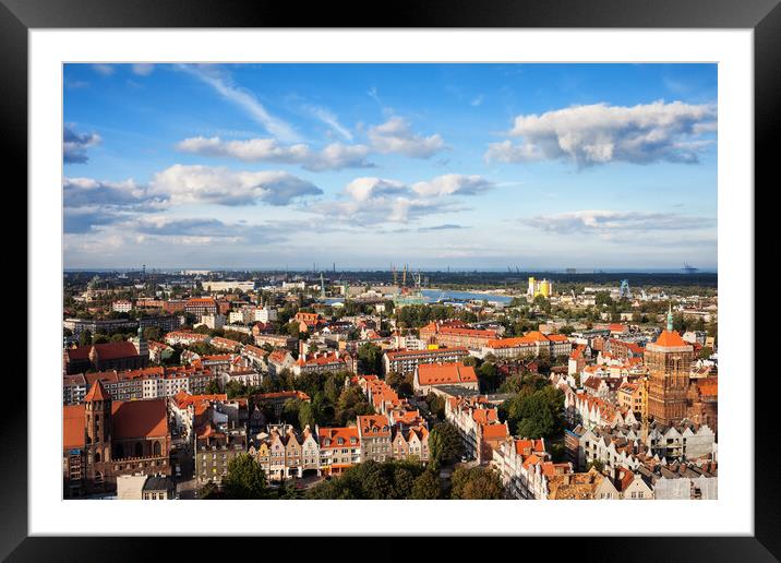 Old Town Of Gdansk City Aerial View Framed Mounted Print by Artur Bogacki