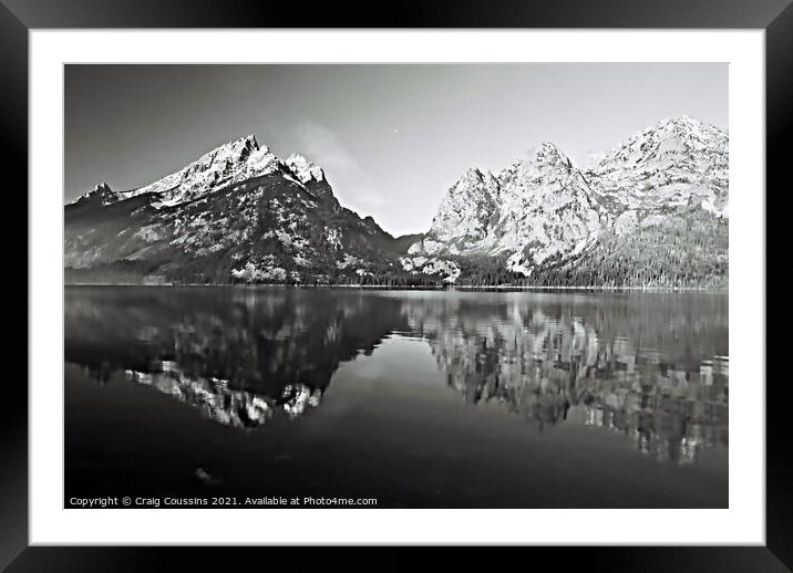 Mountain Lake Reflection Framed Mounted Print by Wall Art by Craig Cusins
