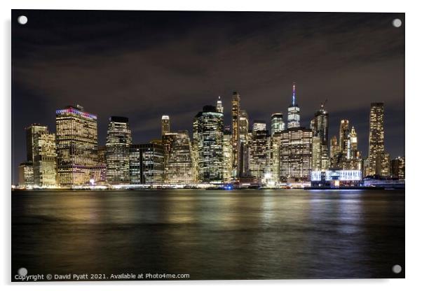 Manhattan New York Acrylic by David Pyatt