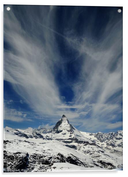 Matterhorn Sky  Acrylic by Wall Art by Craig Cusins