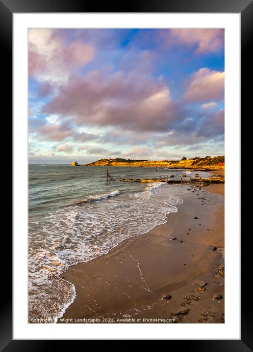 Colwell Bay Beach Isle Of Wight Framed Mounted Print by Wight Landscapes