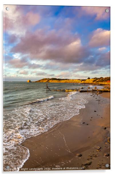 Colwell Bay Beach Isle Of Wight Acrylic by Wight Landscapes