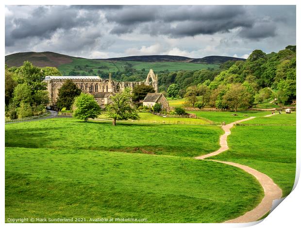Bolton Abbey in Spring Print by Mark Sunderland
