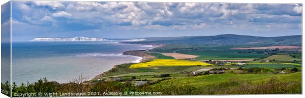 South Wight Panorama Canvas Print by Wight Landscapes