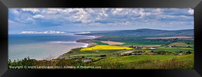 South Wight Panorama Framed Print by Wight Landscapes