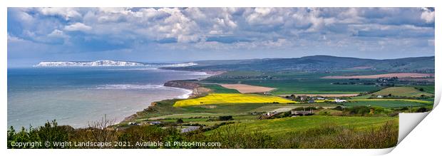 South Wight Panorama Print by Wight Landscapes