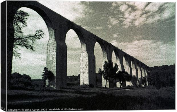 Roman Aqueduct in Southern France Canvas Print by Juha Agren